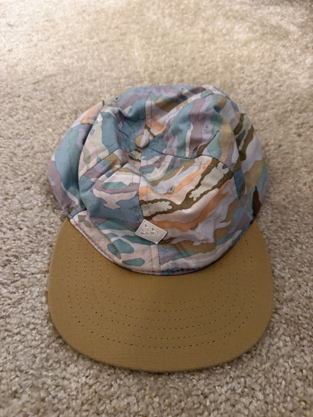 Mens alatamont Camo Print Cap with Tan Brim